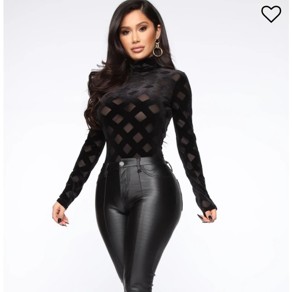Velvet Turtleneck bodysuit.